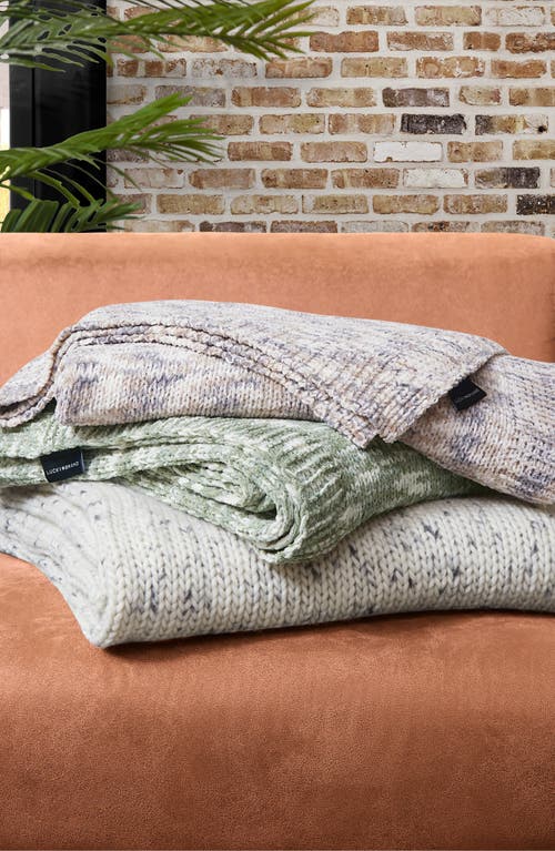 Shop Lucky Brand Calafia Chunky Knit Throw Blanket In White/black