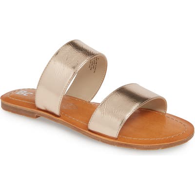 Bc Footwear Vegan Woven Strap Sandal- Metallic