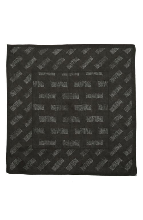 Shop Kurt Geiger London Denim Print Silk Bandana In Washed Black