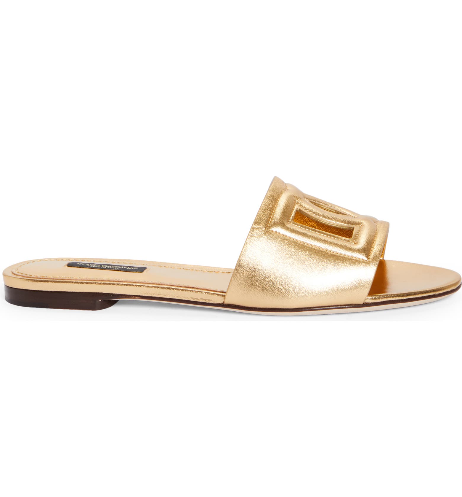 Dolce&Gabbana Bianca Interlock Slide Sandal (Women) | Nordstrom