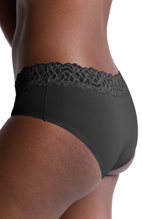 Shop Calvin Klein Lace Trim Hipster Panties In Black