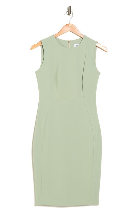 Calvin Klein Sleeveless Sheath Dress In Jadeite