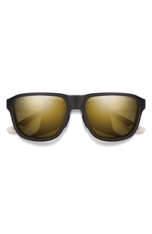 Smith Embark 58mm ChromaPop Polarized Square Sunglasses in Matte Black /Gardenia White at Nordstrom