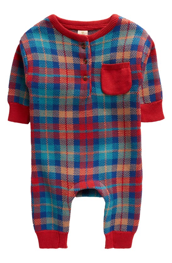 Shop Tucker + Tate Jacquard Cotton Sweater Romper In Red Letter Camden Plaid