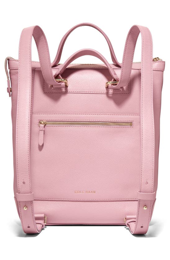 Shop Cole Haan Grand Ambition Small Leather Convertible Backpack In Mauve Shadows