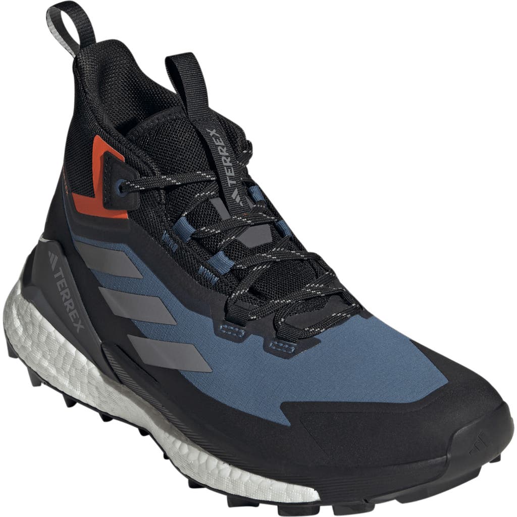 Adidas Originals Terrex Free Hiker Gore-tex® Waterproof Hiking Boot In Wonder Steel/grey/orange