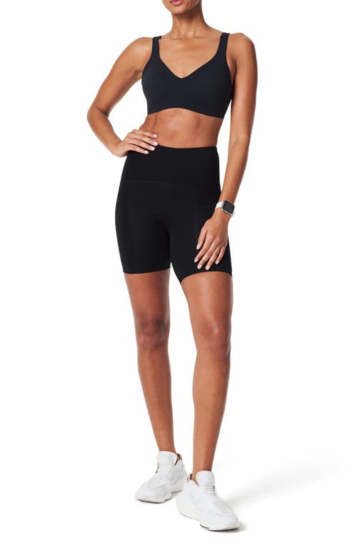Spanx Mid Impact Sports Bra In Very Black