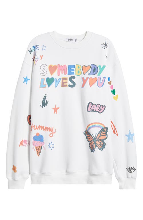 Shop The Mayfair Group Somebody Loves You Sweatshirt In White