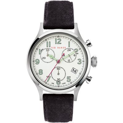 Ted Baker London Lngisla Chronograph Leather Strap Watch, 42Mm