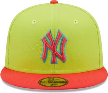 New York Mets New Era Cyber Highlighter 59FIFTY Fitted Hat - Green/Red