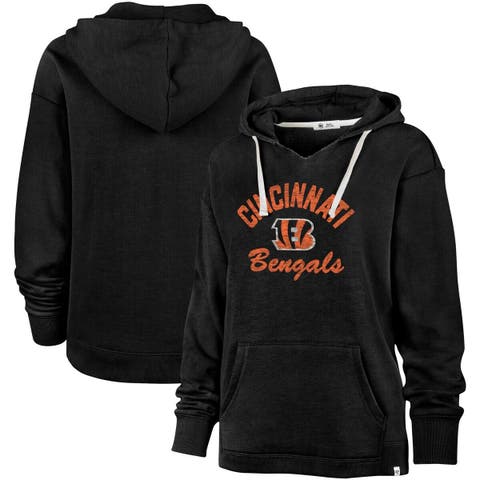 Women's '47 Brown Cleveland Browns Wrapped Up Kennedy V-Neck Pullover Hoodie Size: Small