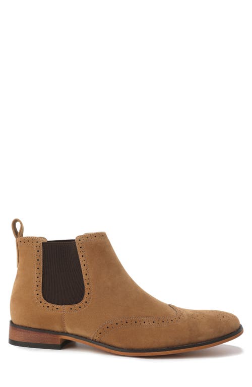 Gino Vitale Wingtip Chelsea Boot In Light Brown
