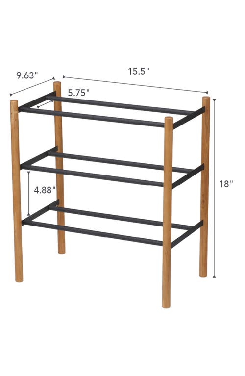 Yamazaki Expandable 3-tier Shoe Rack In Black