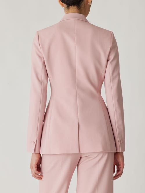 Shop Rebecca Taylor Calvary Twill Double Breasted Blazer In Calamine Pink