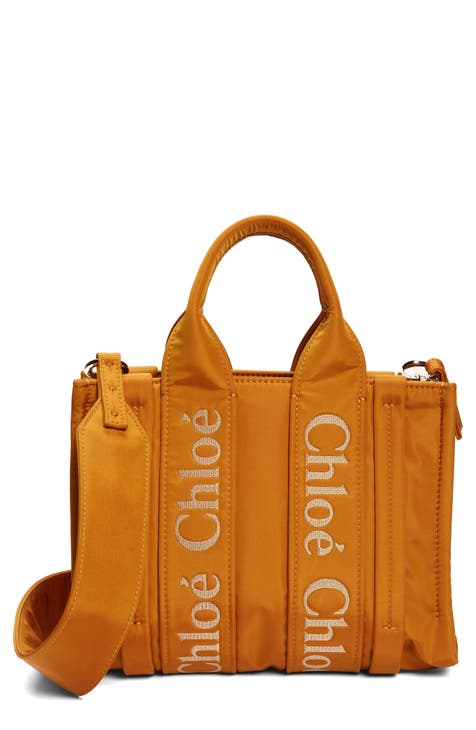 STRATHBERRY: nano tote bag in leather - Yellow Cream