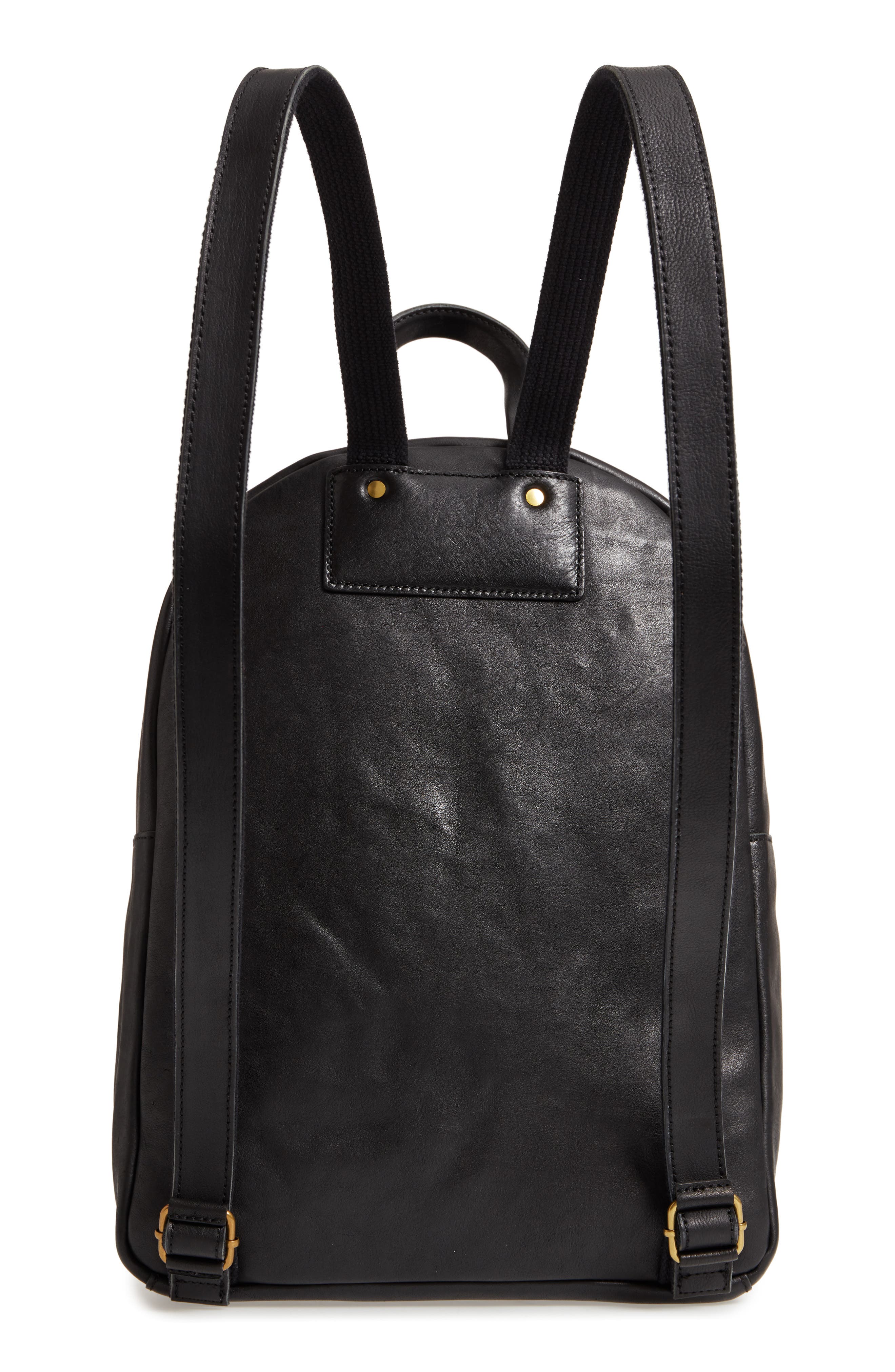 Madewell Lorimer Leather Backpack in True Black