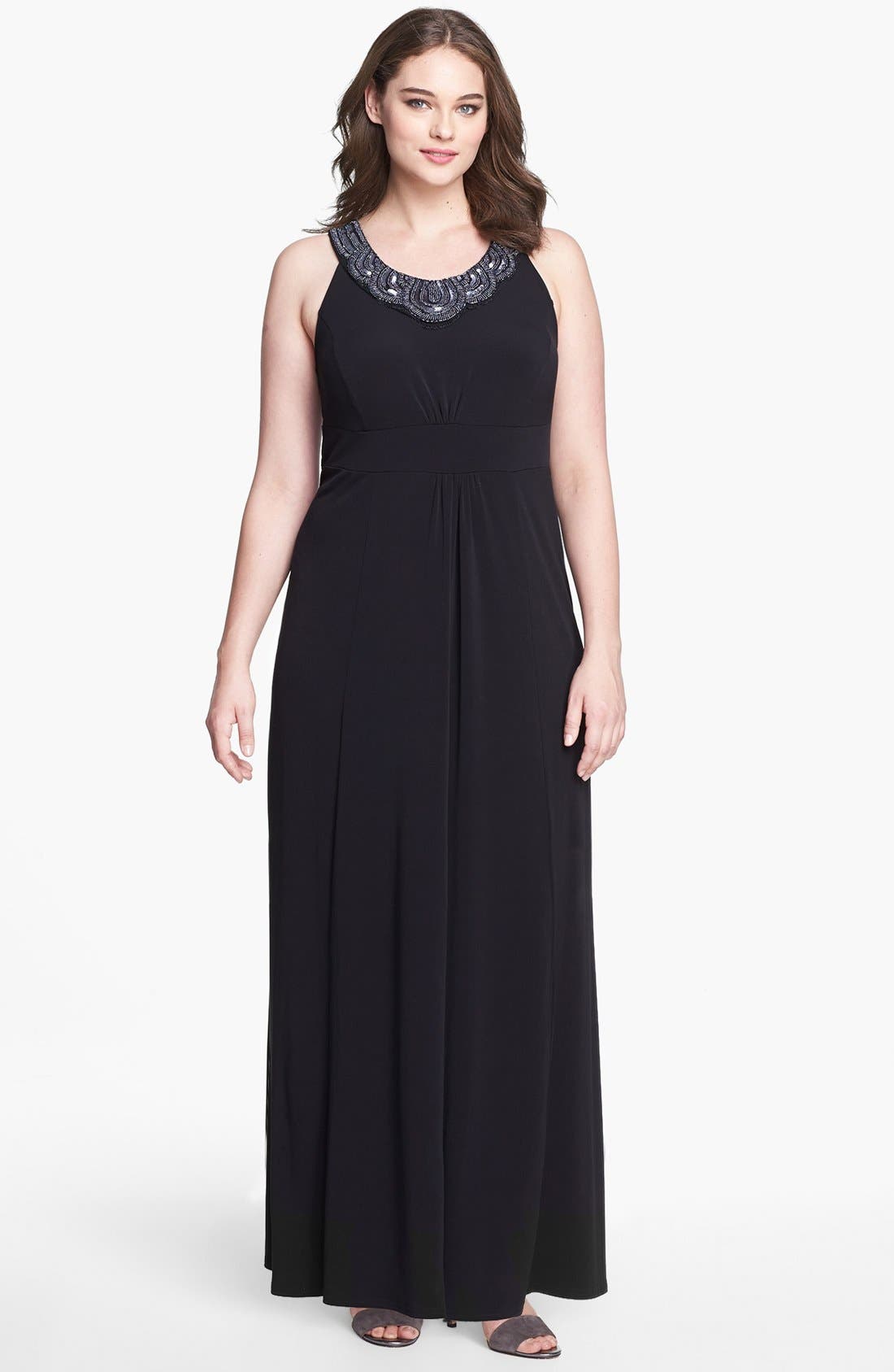 Evans Embellished Jersey Maxi Dress (Plus Size) Nordstrom