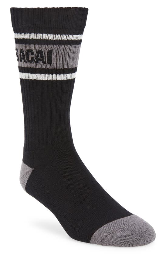 Sacai Line Crew Socks In Black