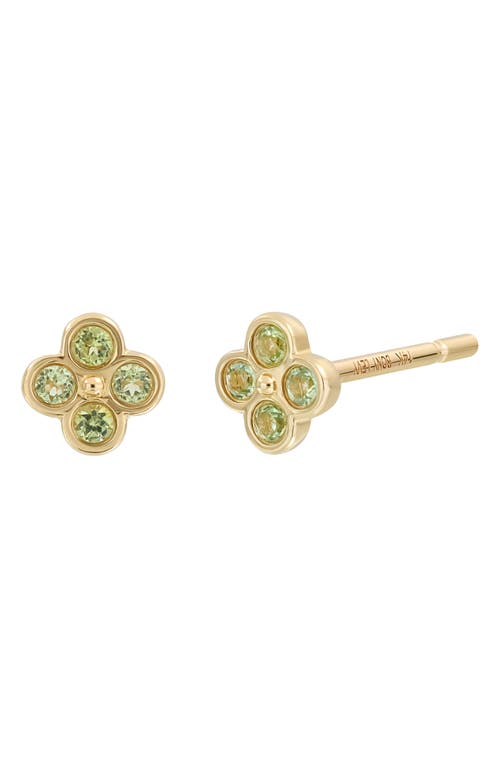 Shop Bony Levy 14k Gold Pavé Peridot Cluster Stud Earrings In 14k Yellow Gold