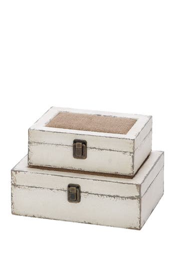 Sonoma Sage Home White Wood Box With Hinged Lid In Black
