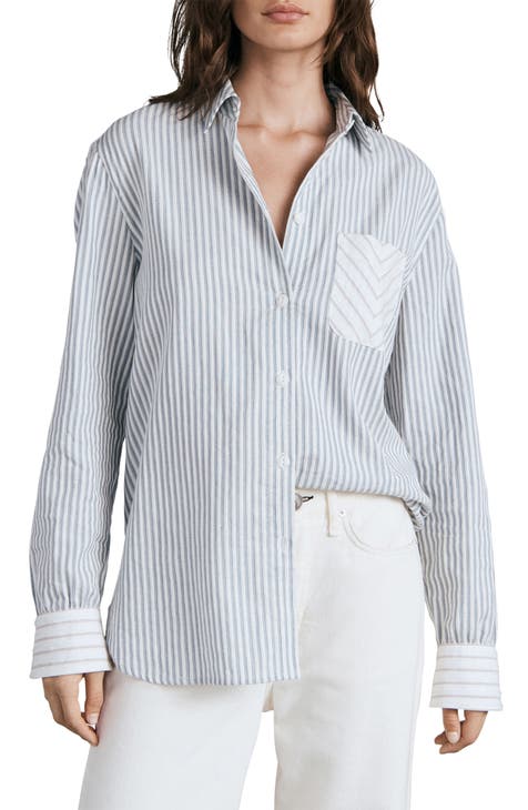 Maxine Stripe Cotton Button-Up Shirt