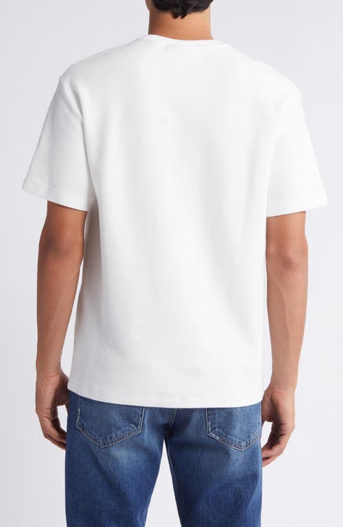 Shop Frame Solid Jacquard Cotton T-shirt In Off White