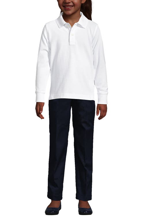 LANDS' END LANDS' END SCHOOL UNIFORM KIDS LONG SLEEVE MESH POLO SHIRT 