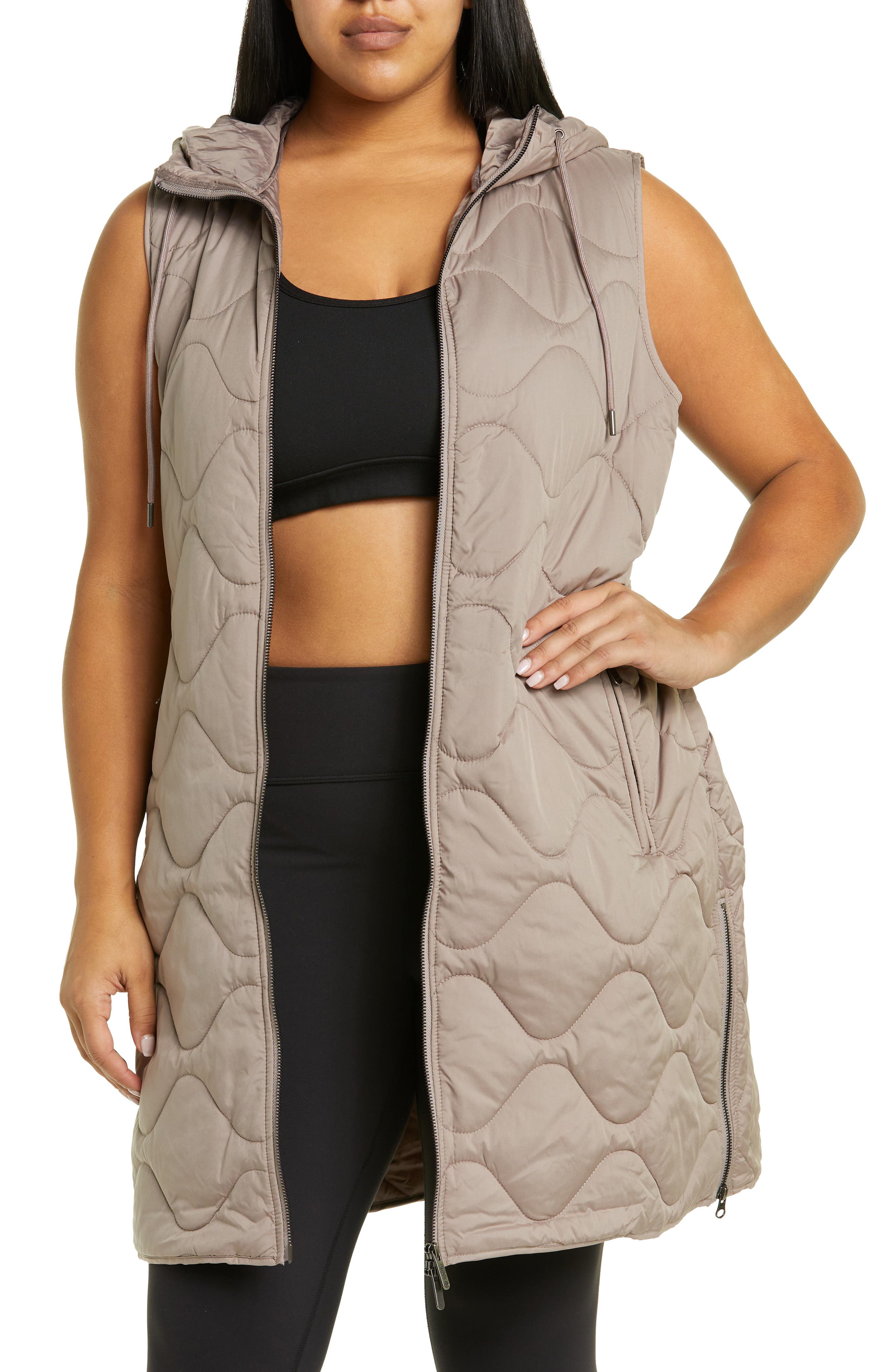 longline puffer gilet plus size