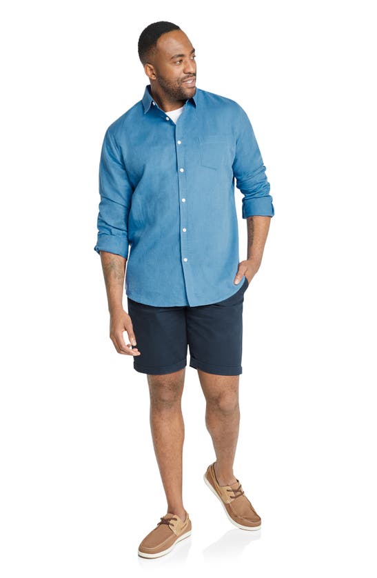 Shop Johnny Bigg Bale Flat Front Twill Chino Shorts In Navy