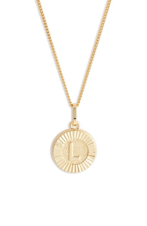 Initial Medallion Pendant Necklace in Gold - L