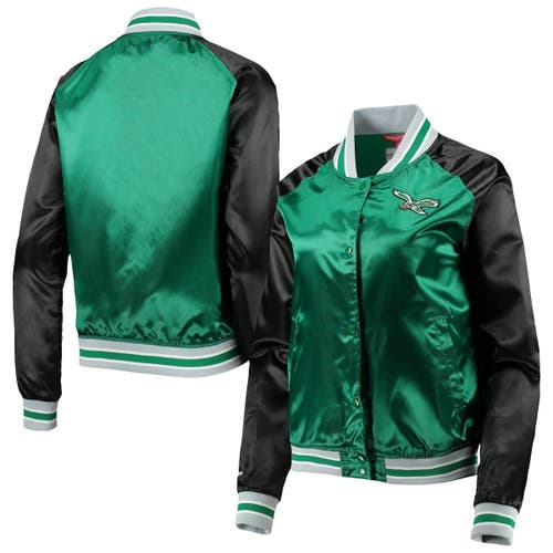 Philadelphia Eagles Mitchell & Ness Women's Half-Zip Windbreaker