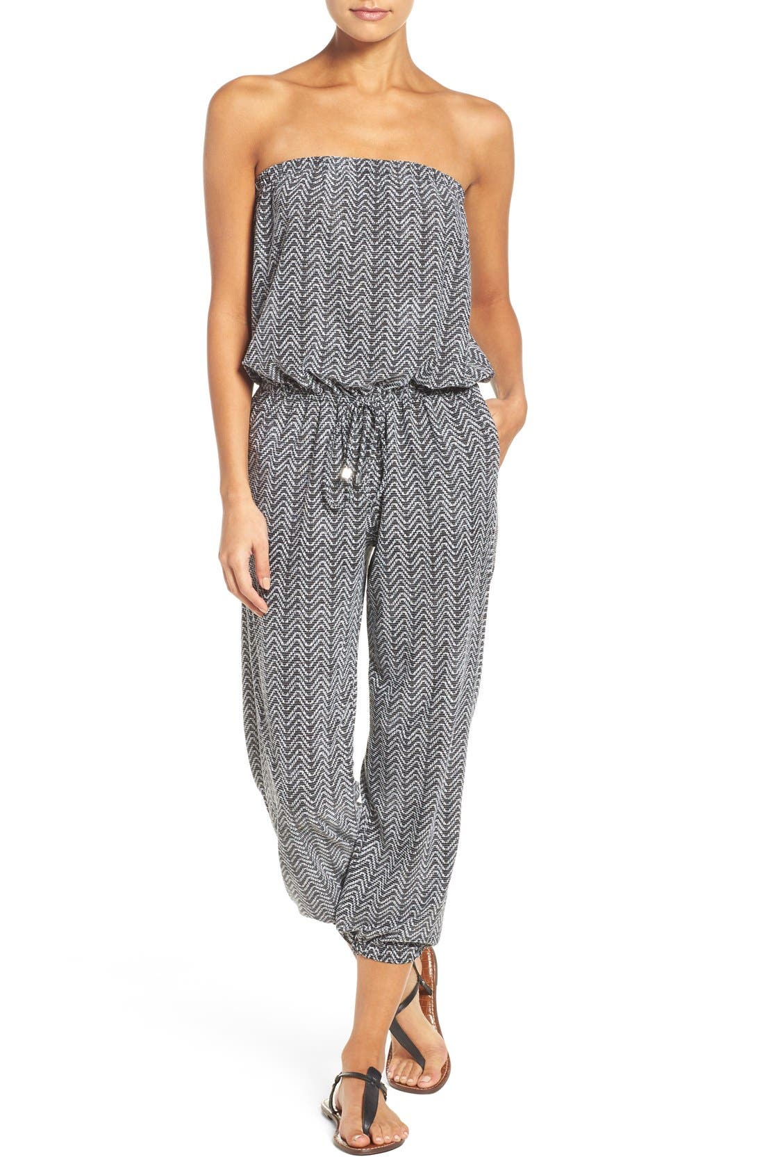 Elan Strapless CoverUp Jumpsuit Nordstrom