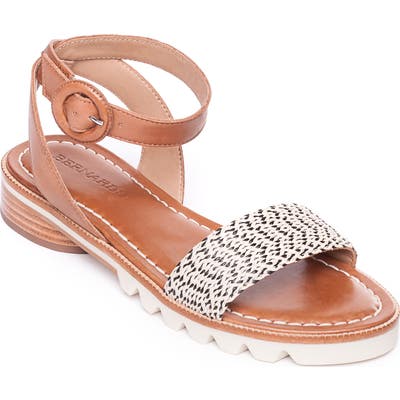 Bernardo Alexis Raffia Sandal, Brown