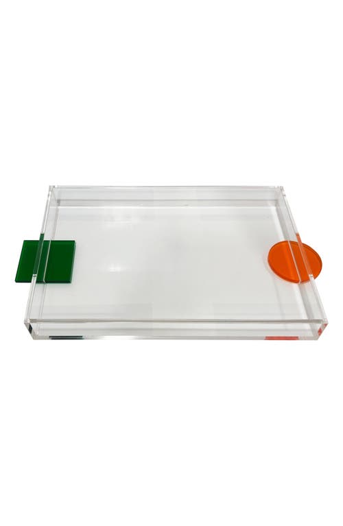 Shop R16 Home Color-pop Acrylic Tray In Clear/orange