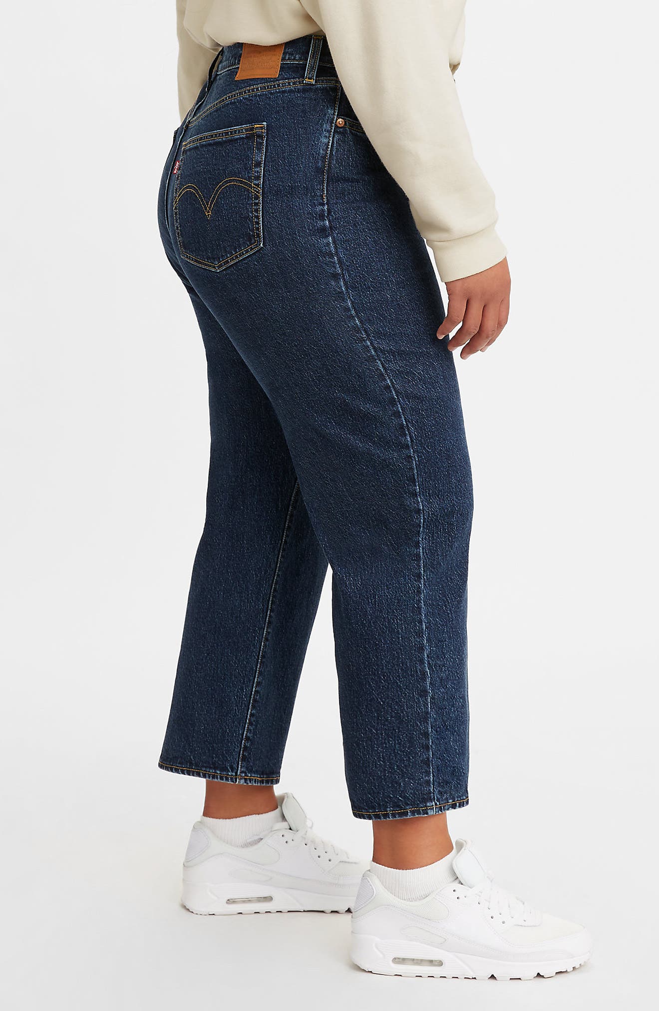 Wedgie High Waist Raw Hem Straight Leg 