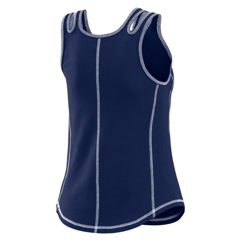 Wear By Erin Andrews Navy Boston Red Sox Contrast Stitch Tank Top In Navy
