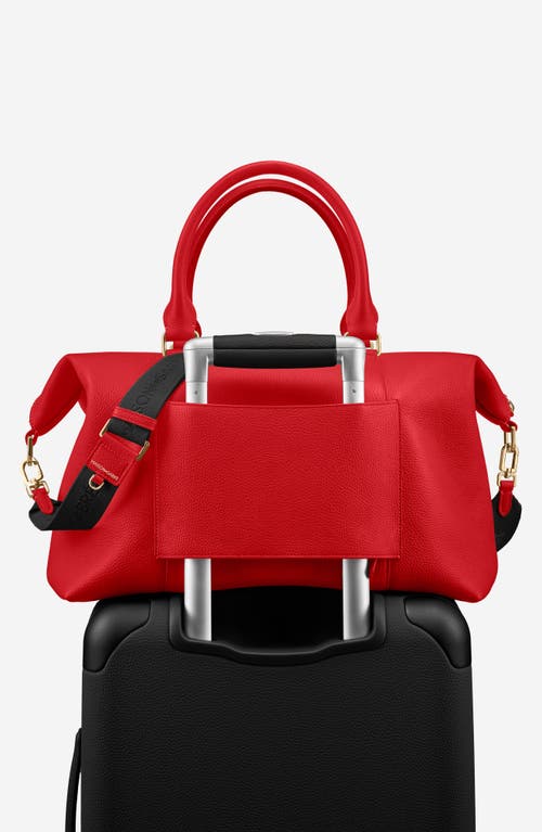 Maison De Sabre Maison De Sabré Large Leather Weekender Bag In Pomegranate Red