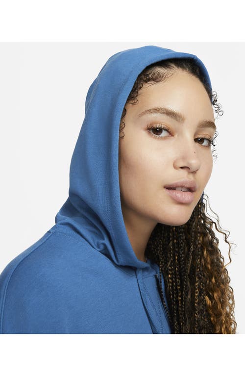 Shop Nike Yoga Dri-fit Hoodie In Dark Marina Blue/iron Grey