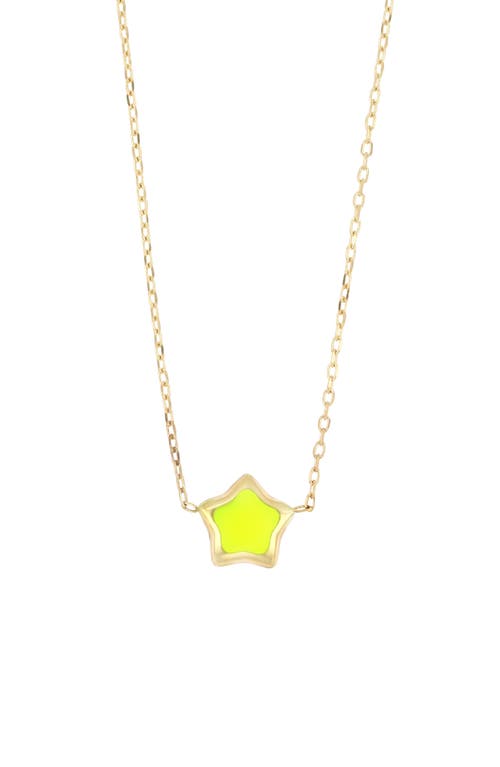 Bony Levy Kids' 14K Gold Enamel Star Pendant Necklace in 14K Yellow Gold at Nordstrom, Size 15