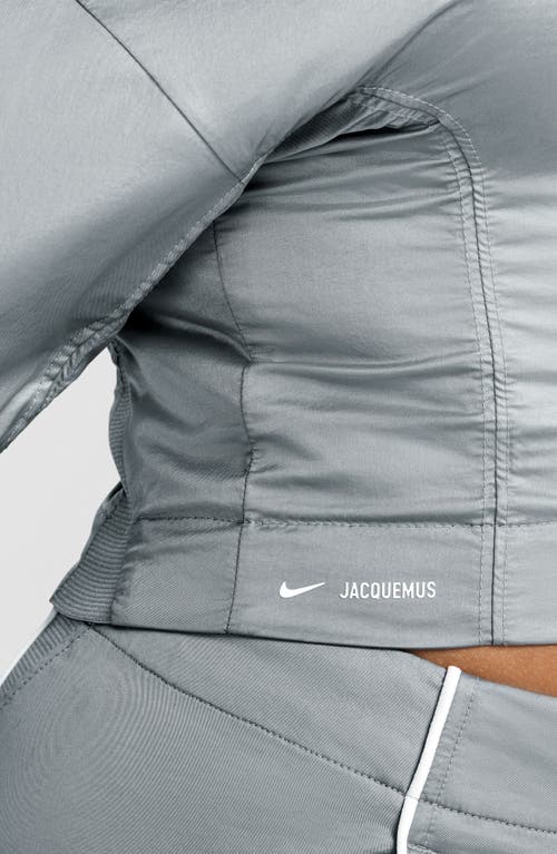 Shop Nike X Jacquemus Crop Track Jacket In Particle Grey/white