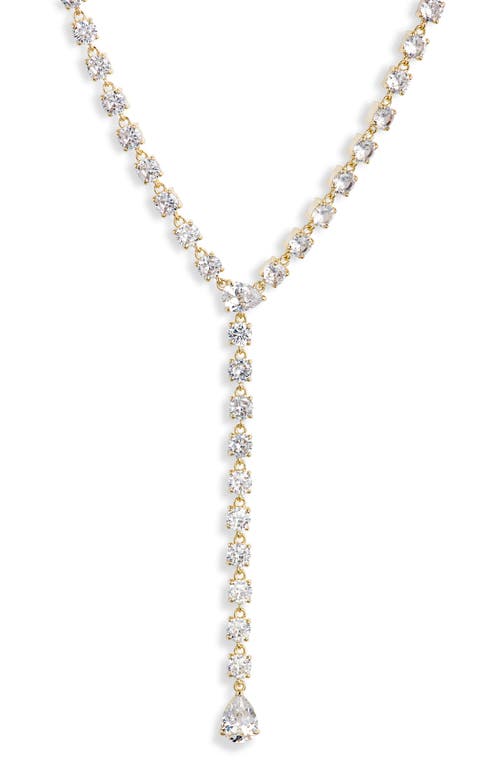 Melinda Maria Cubic Zirconia Y-Necklace in Gold/white Diamondettes