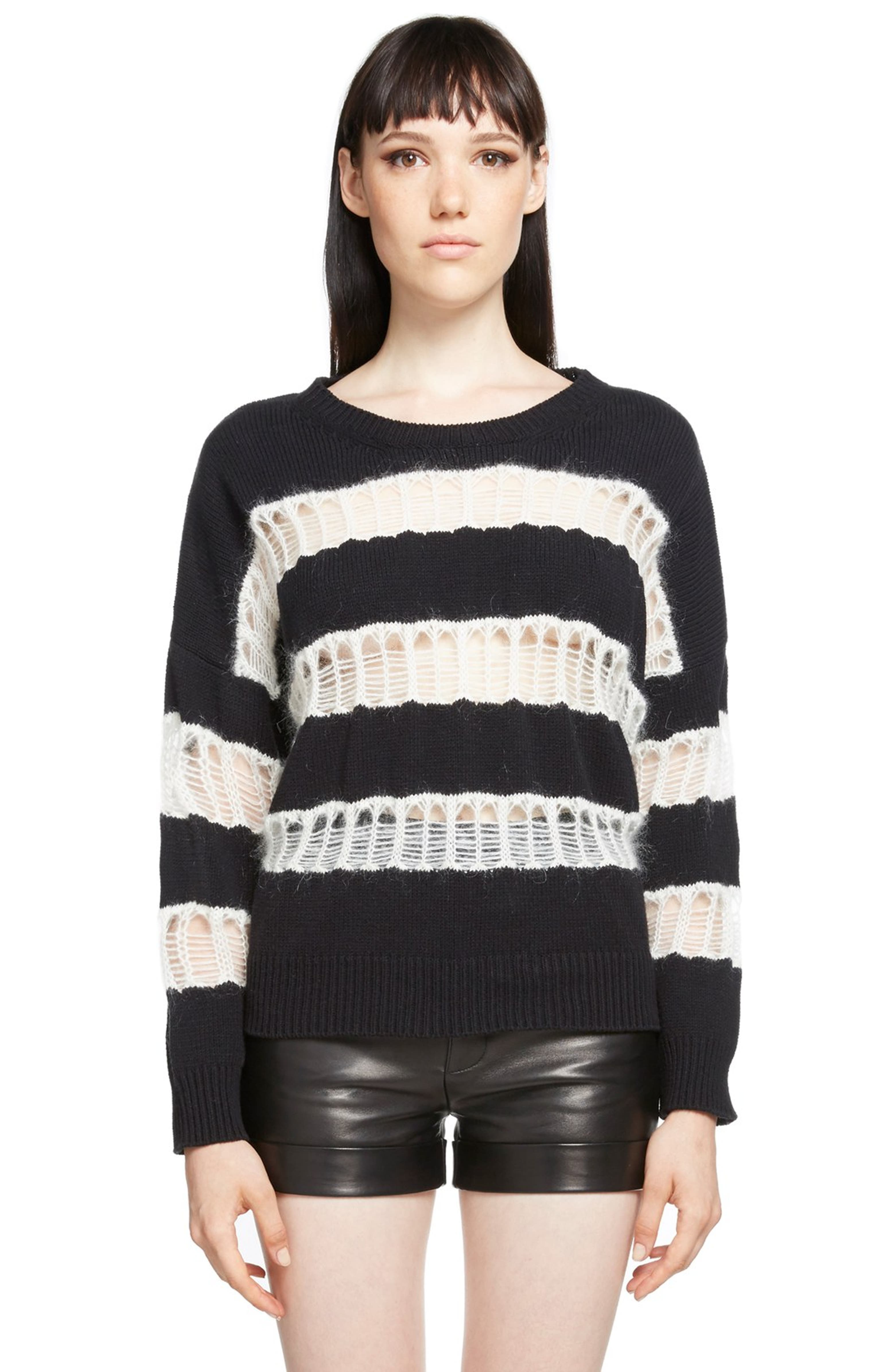 Saint Laurent Grunge Stripe Knit Sweater Nordstrom