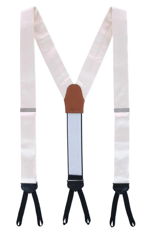 Trafalgar Sutton Solid Silk Suspenders in Ivory 