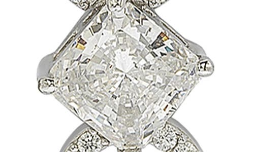 Suzy Levian Sterling Silver Cubic Zirconia Linear Drop Earrings In Silver