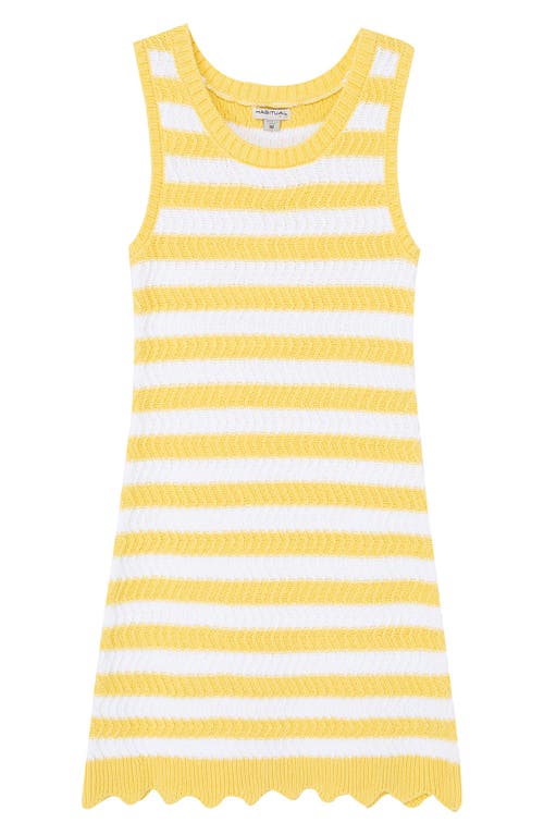 Habitual Kids ' Stripe Knit Dress in Yellow at Nordstrom, Size 16