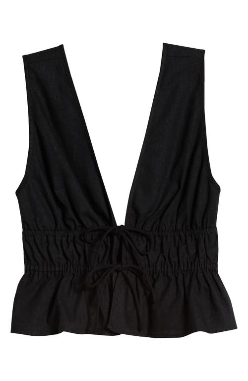 Shop Wayf Nadine Deep V-neck Sleeveless Top In Black