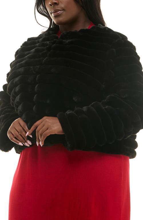 Shop Nina Leonard Faux Fur Bolero Jacket In Black
