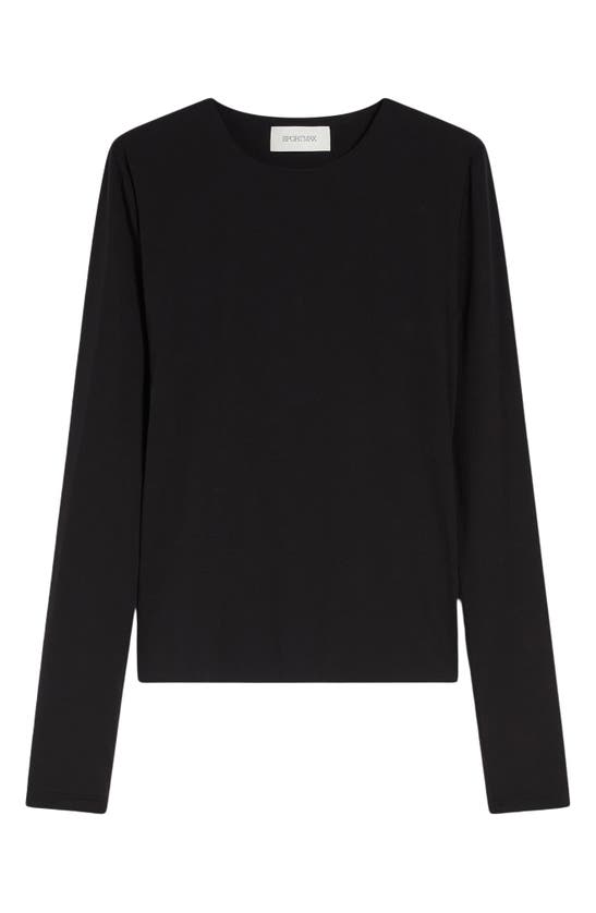 Shop Sportmax Long Sleeve Body-con T-shirt In Black