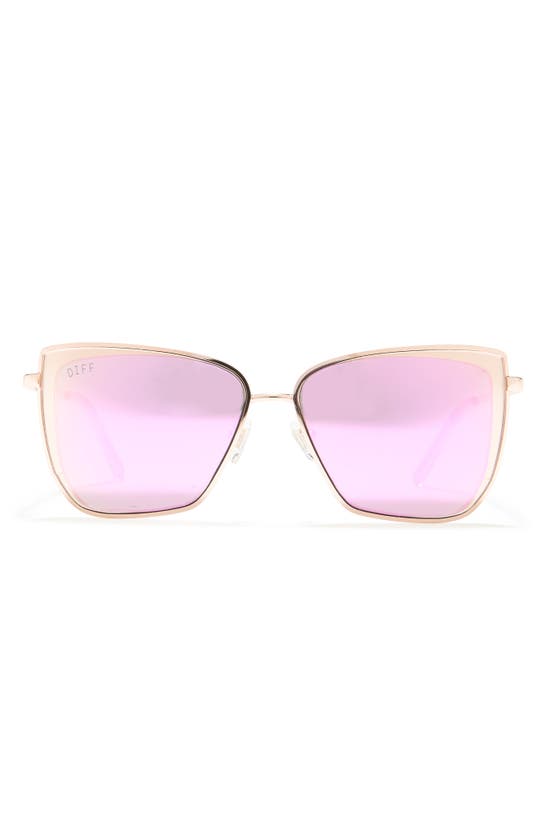 Diff 58mm Square Sunglasses In Rose Gold / Pink