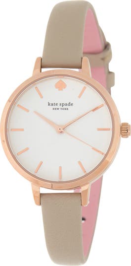 kate spade new york women s metro leather strap watch 30mm